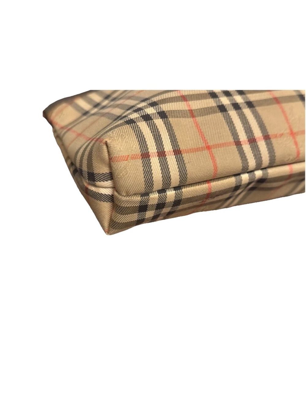 BURBERRY’s Nova Check Beige Canvas Pouch Clutch Vintage - Picture 7 of 11